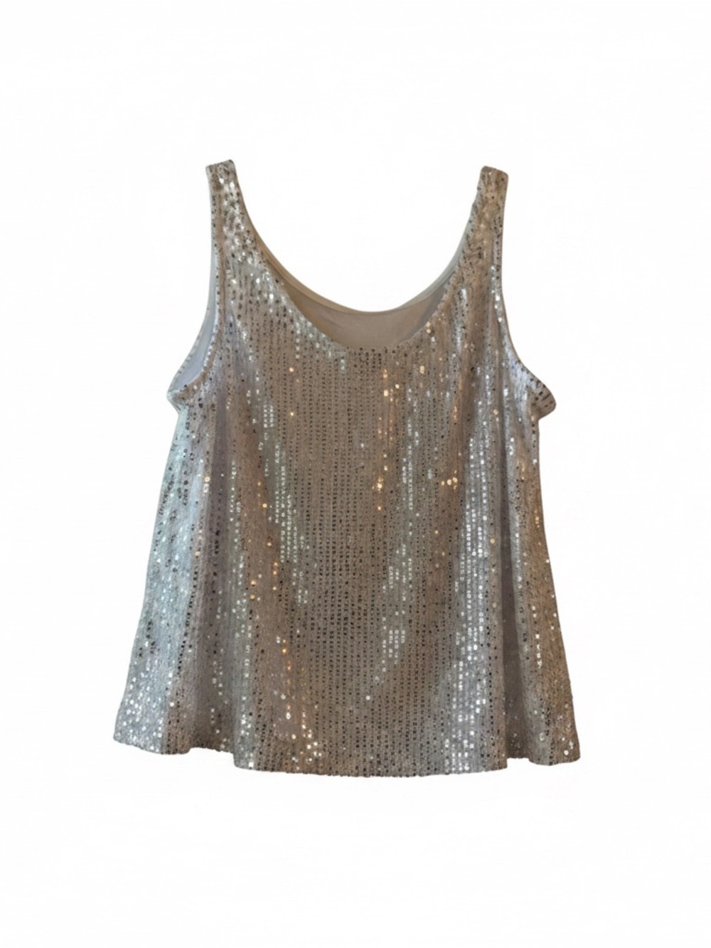 Sparkling Silver Sequin Women's Camisole Tank Top